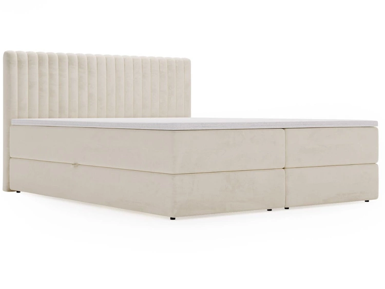 Boxspringbett mit Bettkasten 140x200 Marbella Beige
