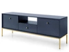 TV-Lowboard mit Schubladen und Türen mit Golden Metallbeinen Amor Marineblau
