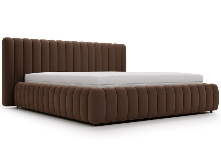 Polsterbett mit Bettkasten und Lattenrost 200x200 Bliss Braun