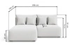 Ecksofa L-Form Links mit Schlaffunktion und Bettkasten Ronni Grau