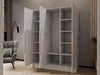 Kleiderschrank mit Spiegel 150 cm Lucca Weiß mit goldenen Griffen