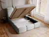 Polsterbett mit Bettkasten und Lattenrost 180x200 Bubble Hellgrau