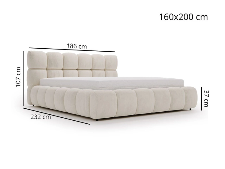 Polsterbett mit Bettkasten und Lattenrost 160x200 Modo Braun