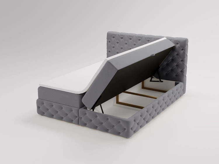 Boxspringbett mit Bettkasten 180x200 Canolo Grau