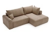 Ecksofa L-Form mit Schlaffunktion und Bettkasten Savana Bis Dunkelbeige