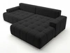 Ecksofa L-Form mit Schlaffunktion und Bettkasten Tulio Rechts Schwarz