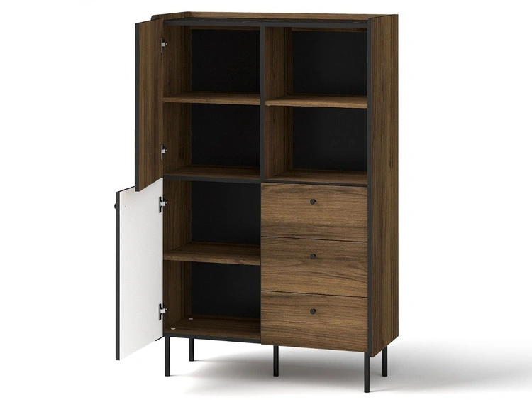 Rregal mit Regalböden und Schubladen Pascale Nussbaum Warmia, Schwarz