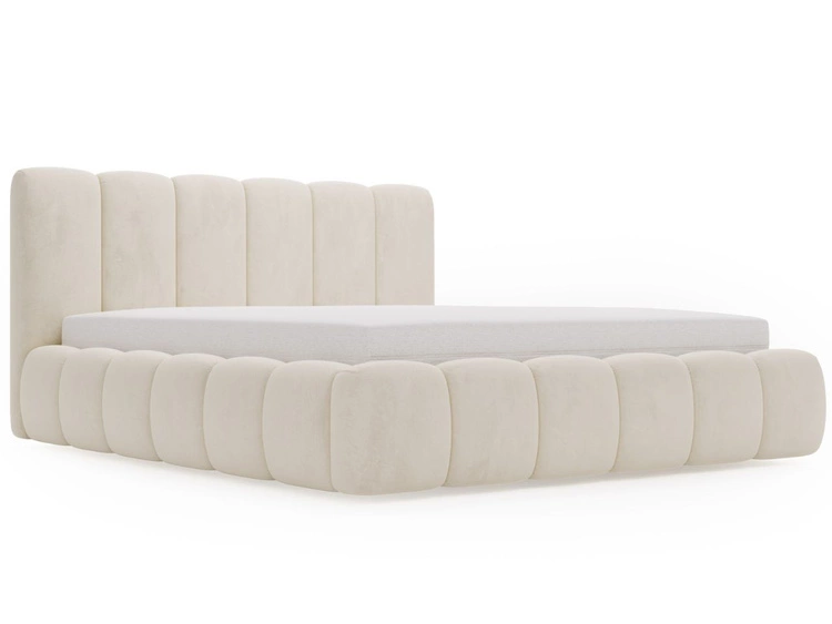 Polsterbett mit Bettkasten und Lattenrost 120x200 Cloud Beige
