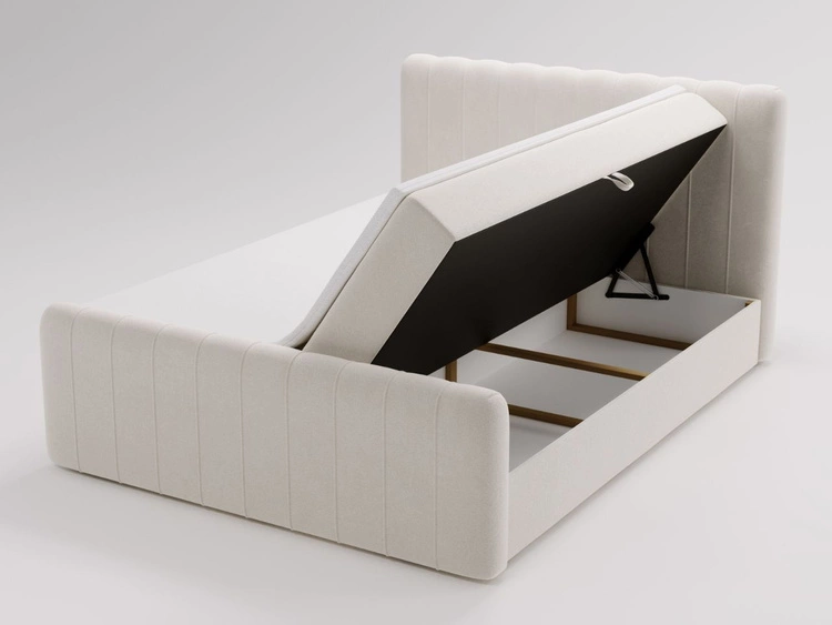 Boxspringbett mit Bettkasten 120x200 Osteno Creme
