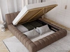 Polsterbett mit Bettkasten und Lattenrost 180x200 Italia Braun