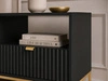 Nachtschrank mit Schublade Amber Schwarz, Gold Frame