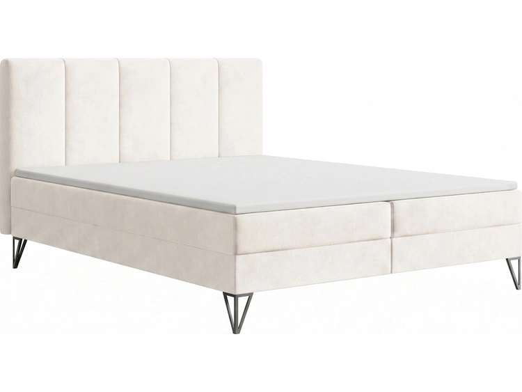 Boxspringbett mit Bettkasten 120x200 Vendi cremig
