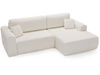 Ecksofa mit Schlaffunktion und Bettkasten Belvio rechts Creme