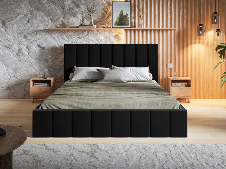 Polsterbett mit Bettkasten und Lattenrost 120x200 Siena Schwarz