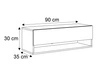 Hänge TV-Schrank 90 cm für Wohnzimmer mit LED-Beleuchtung Aurelie Kaschmir Hochglanz