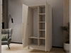 Kleiderschrank mit Spiegel 100 cm Lucca Kaschmir mit goldenen Griffen