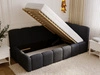 Jugendbett Einzelbett mit Bettkasten und Lattenrost 90x200 Cloud One Schwarz Bouclé-Stoff 