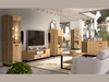Standvitrine mit LED-Beleuchtung Lavero Wotan Eiche, Schwarz matt