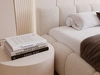 Polsterbett mit Bettkasten und Lattenrost 160x200 Cloud Low Bouclé-Stoff Beige