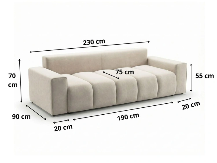 Schlafsofa mit Bettfunktion und Bettkasten Miro Schwarz