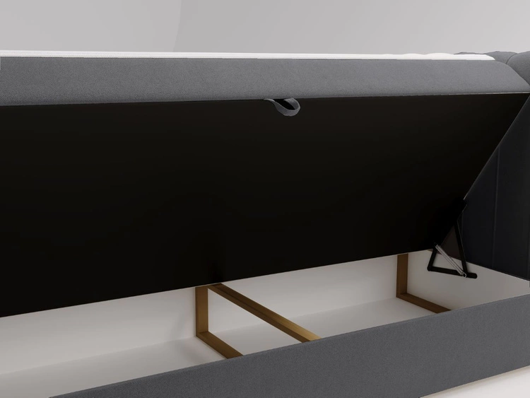 Boxspringbett mit Bettkasten 120x200 Osteno Dunkelgrau
