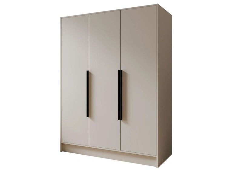 Kleiderschrank 150 cm Perugia Kaschmir mit schwarzen Griffen