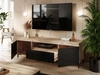 Wohnzimmer-Set – TV-Schrank und Kommode auf schwarzen Füßen Asumi Schwarz und Eiche Wotan