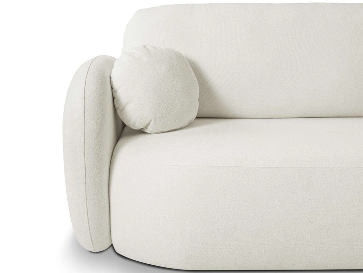 Ecksofa L-Form Rechts mit Schlaffunktion und Bettkasten Oreo Creme