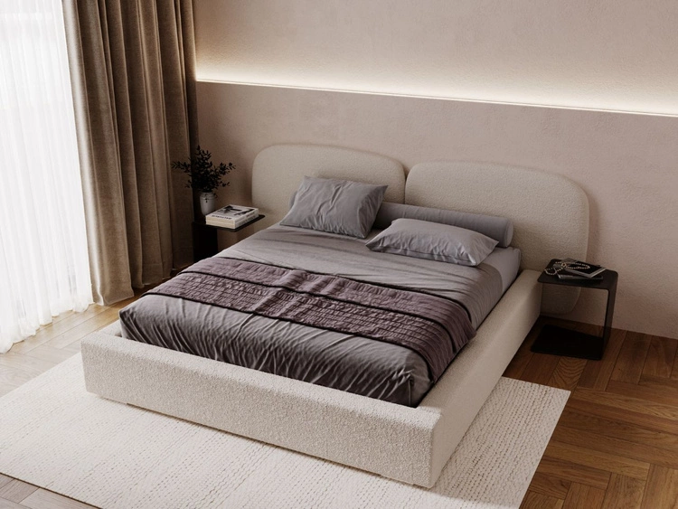 Polsterbett mit Bettkasten und Lattenrost 180x200 Palermo Beige