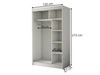 Schiebetürenschrank mit Lamellen 120 cm Loreto Schwarz