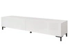 TV-Lowboard mit zwei Türen auf schwarzen Beinen 175 cm mit LED-Beleuchtung Sorelle Weiß Hochglanz