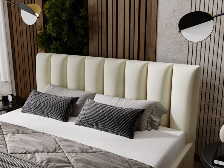 Polsterbett mit Bettkasten und Lattenrost 160x200 Neos Beige