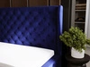 Polsterbett mit Bettkasten und Lattenrost 200x200 Kingston Dunkelblau