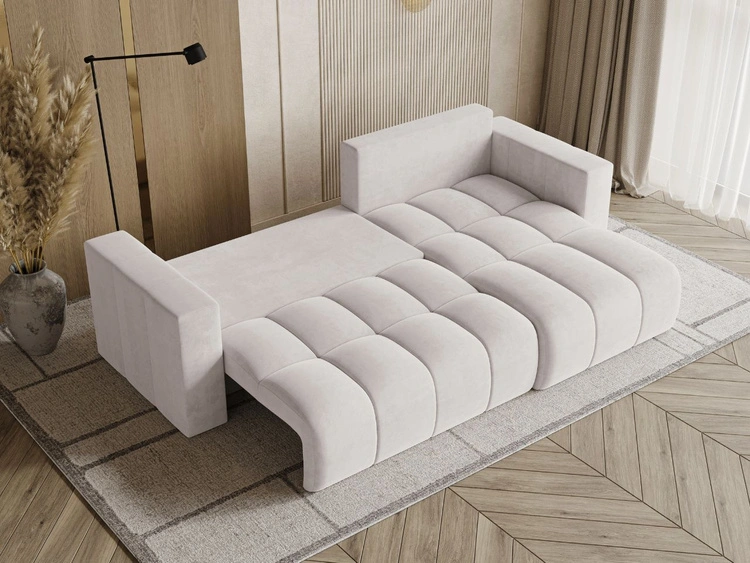 Ecksofa L-Form mit Schlaffunktion und Bettkasten Neva Grau