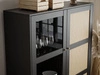 Standvitrine im Boho-Stil Verglaste Bellance, schwarz