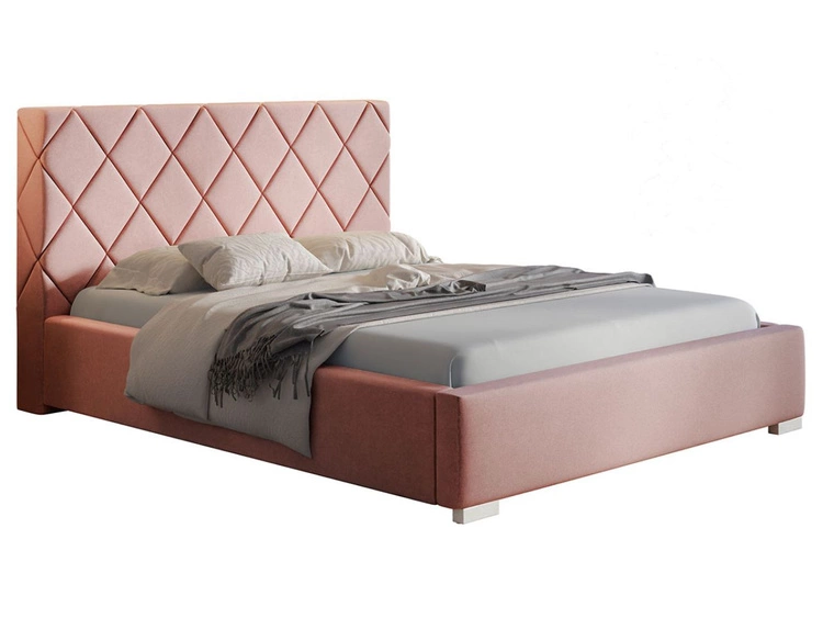 Polsterbett mit Bettkasten und Lattenrost 180x200 Taranto Rosa