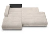Ecksofa L-Form mit Schlaffunktion und Bettkasten Lisso Links Cremefarben