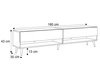TV-Schrank für das Wohnzimmer 180 cm mit schwarzen Metallbeinen und LED-Beleuchtung Aurelie Kaschmir matt
