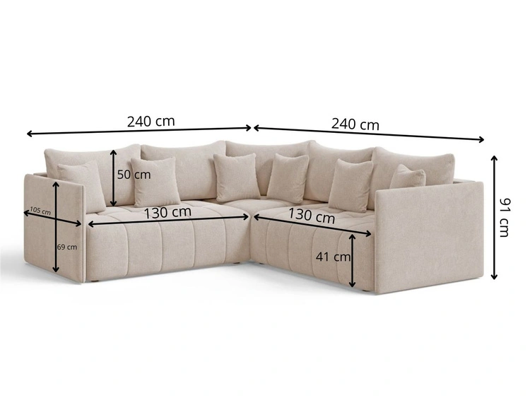 Ecksofa L-Form mit Schlaffunktion und Bettkasten Ardi L Anthrazit