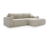 Ecksofa L-Form mit Schlaffunktion und Bettkasten Savana Rechts Hellbeige