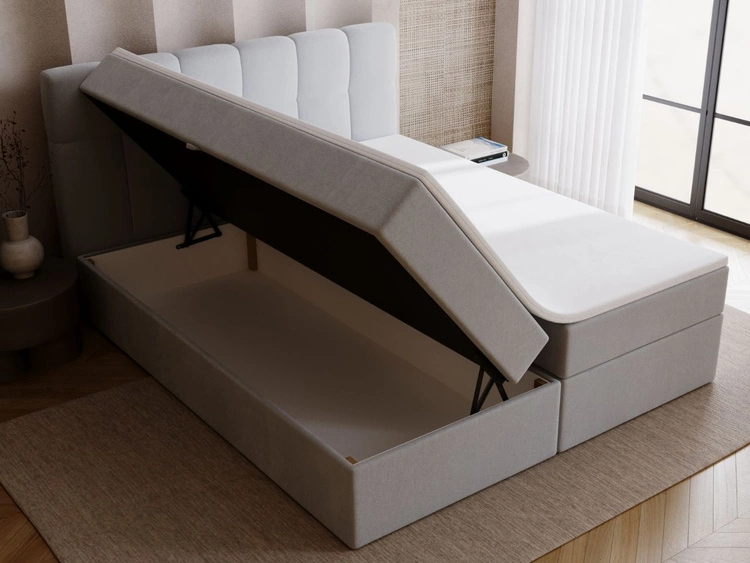 Boxspringbett mit Bettkasten 180x200 Maison Grau