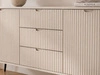 Kommode mit Türen und Schubladen Viva Beige auf Schwarzen Beinen