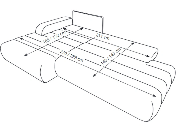 Ecksofa L-Form mit Schlaffunktion und Bettkasten Lisso Rechts Grün