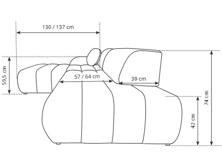 Ecksofa L-Form mit Schlaffunktion und Bettkasten Lisso Links Beige