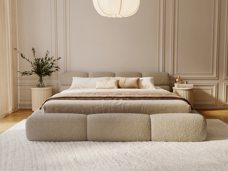 Polsterbett mit Bettkasten und Bettrost 180x200 Sweet Low Dunkelbeige