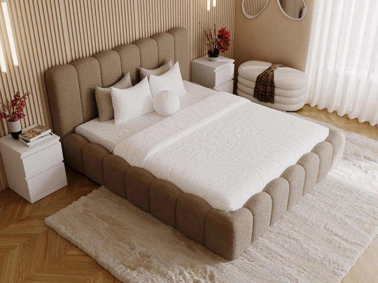 Polsterbett mit Bettkasten und Lattenrost 160x200 Smile Braun