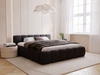Polsterbett mit Bettkasten und Lattenrost 200x200 Cloud Low Bouclé-Stoff Schwarz