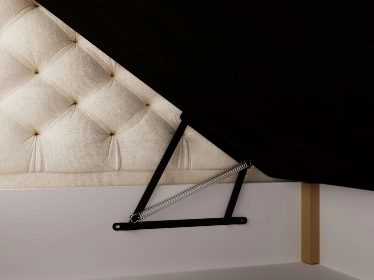 Boxspringbett mit Bettkasten 200x200 Bergamo Beige