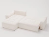 Ecksofa L-Form mit Links Schlaffunktion und Bettkasten Portland Creme