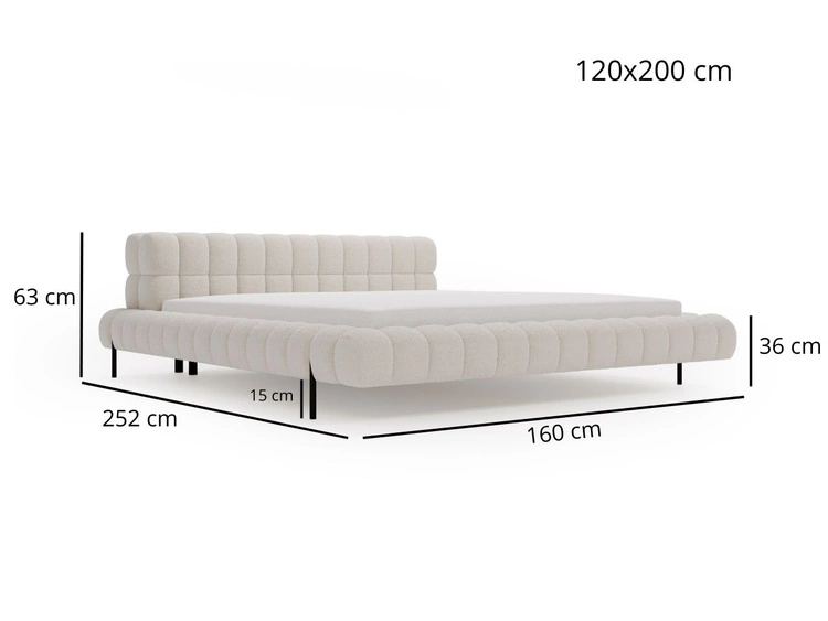 Polsterbett mit Lattenrost 120x200 Imagine Grau